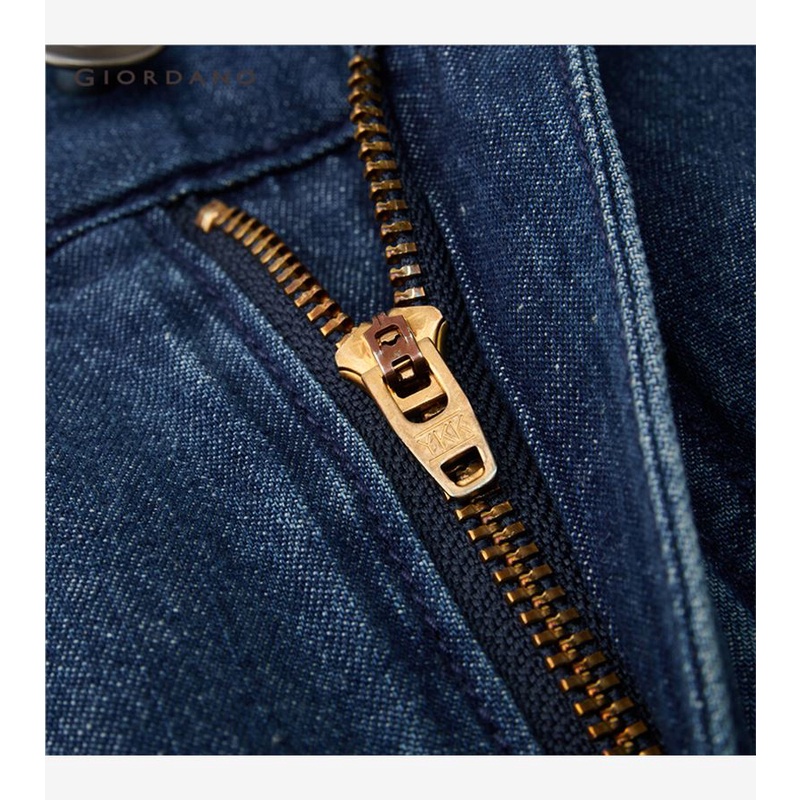 Quần đùi jean GIORDANO 13103211 100% cotton cạp vừa phối 5 túi dành cho nam