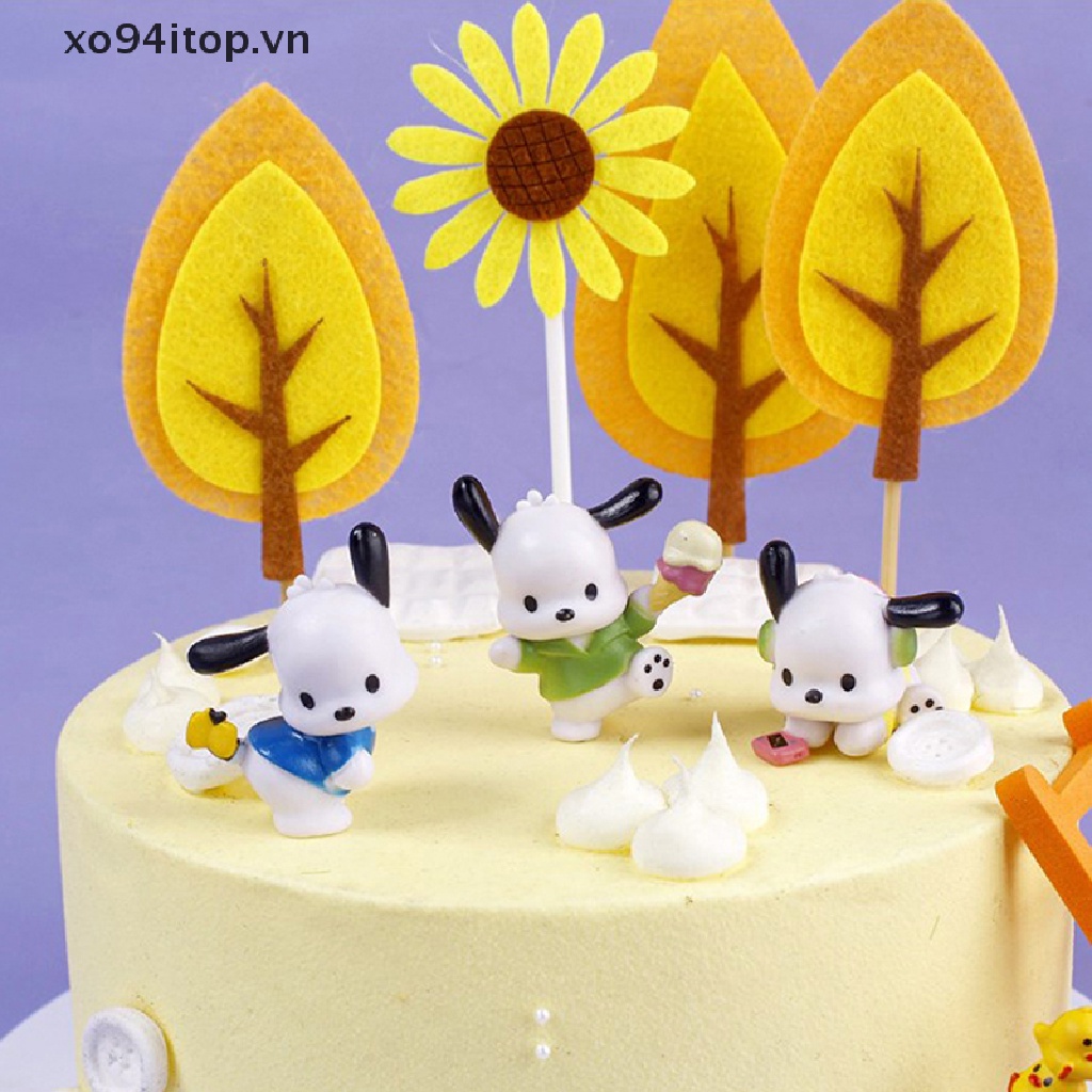 Xoitop Set 5 Mô Hình Chú Chó Gacha Bằng PVC Dùng Trang Trí DIY