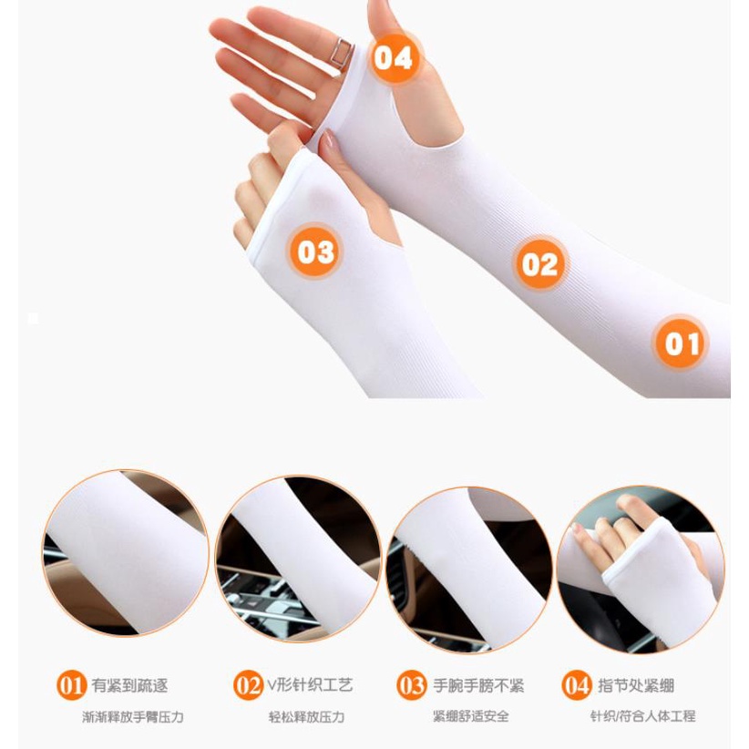 Găng Cánh Tay Chống Nắng Và Tia UV Bằng Lụa Lạnh Dành Cho Hoạt Động Ngoài