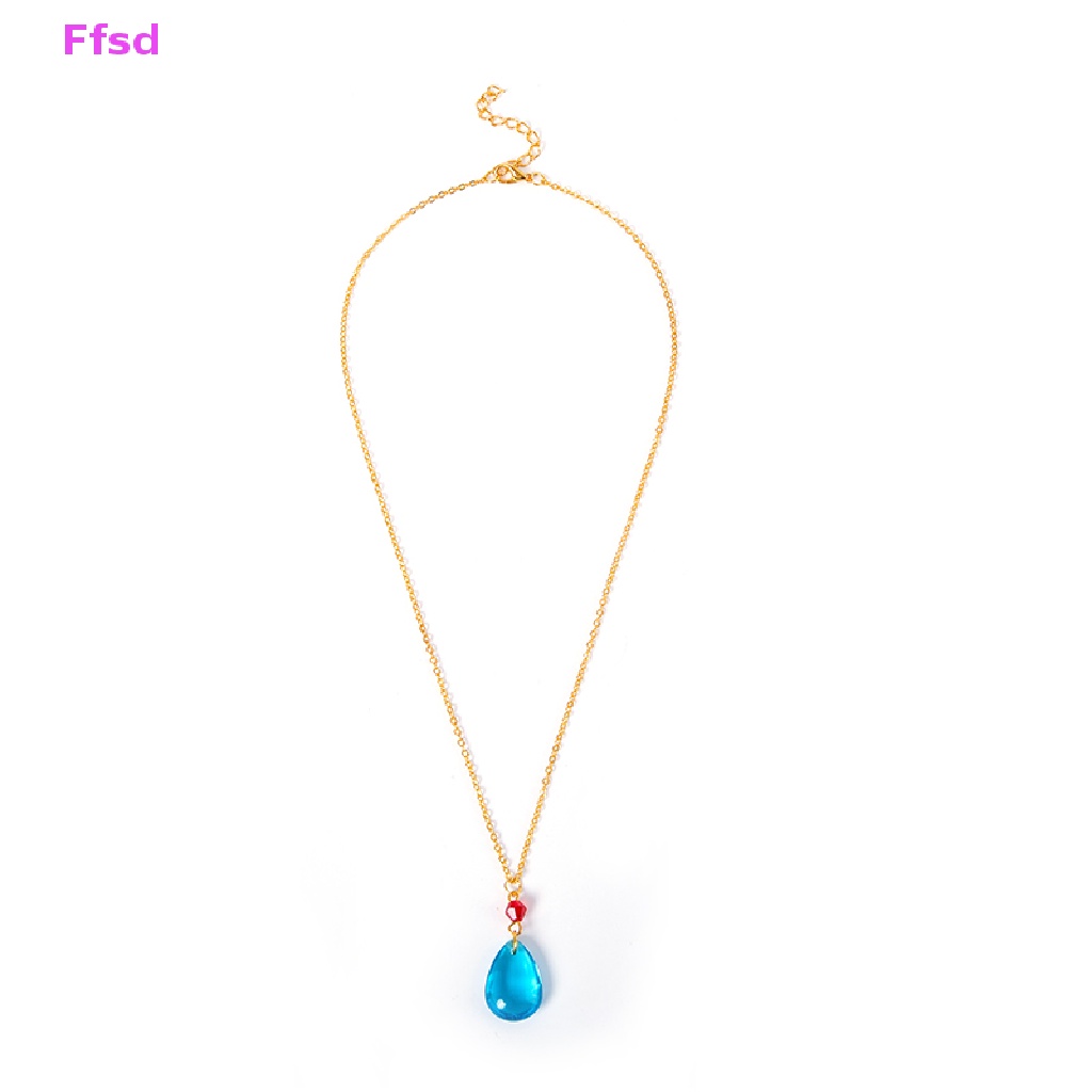 {Ffsd} Vòng cổ Pha Lê Hình Giọt Nước Màu Xanh Dương Đơn Giản Phụ Kiện Hóa Trang Cho Nữ