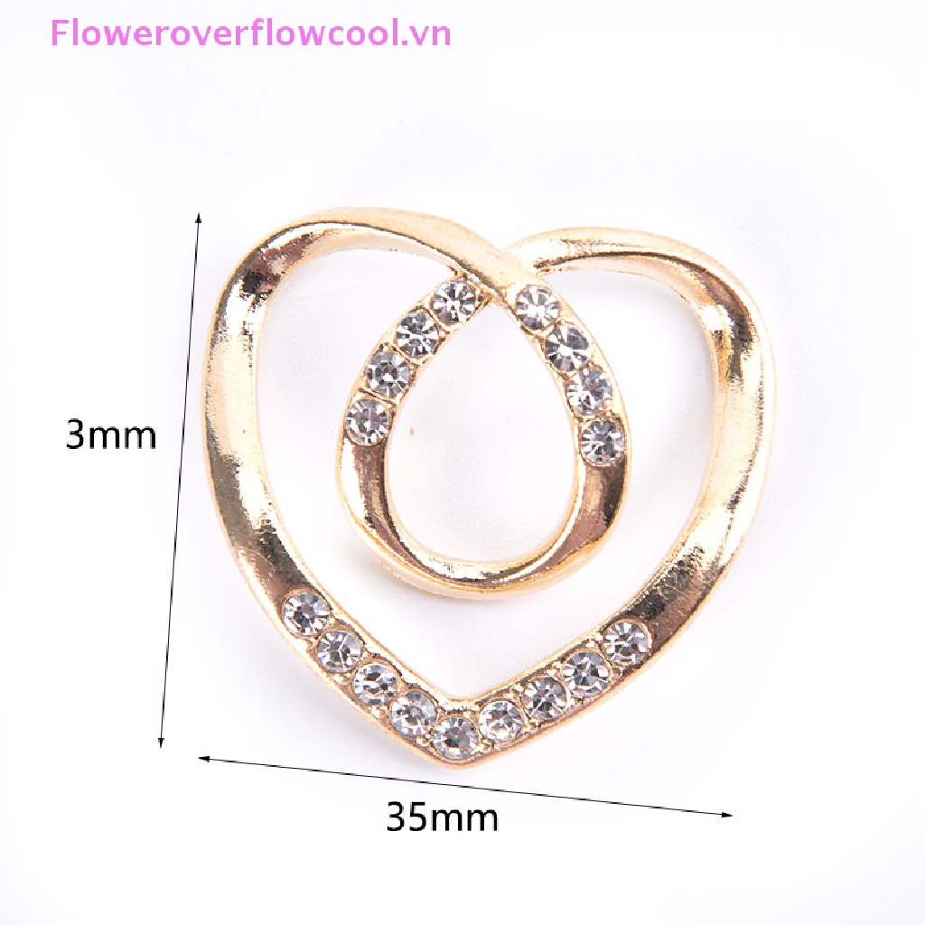 Ghim Cài Áo Hình Trái Tim Đính Pha Lê Lụa Thời Trang Cho Nữ