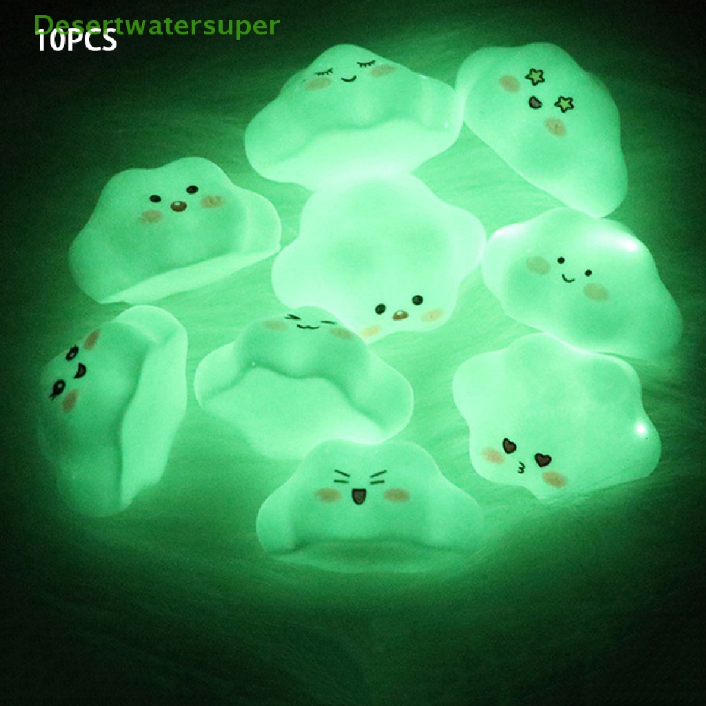 Dsvn Set 10 Tượng Nhựa Hoạt Hình Đám Mây Dạ Quang Nghệ Thuật Thủ Công Trang Trí Đáng Yêu