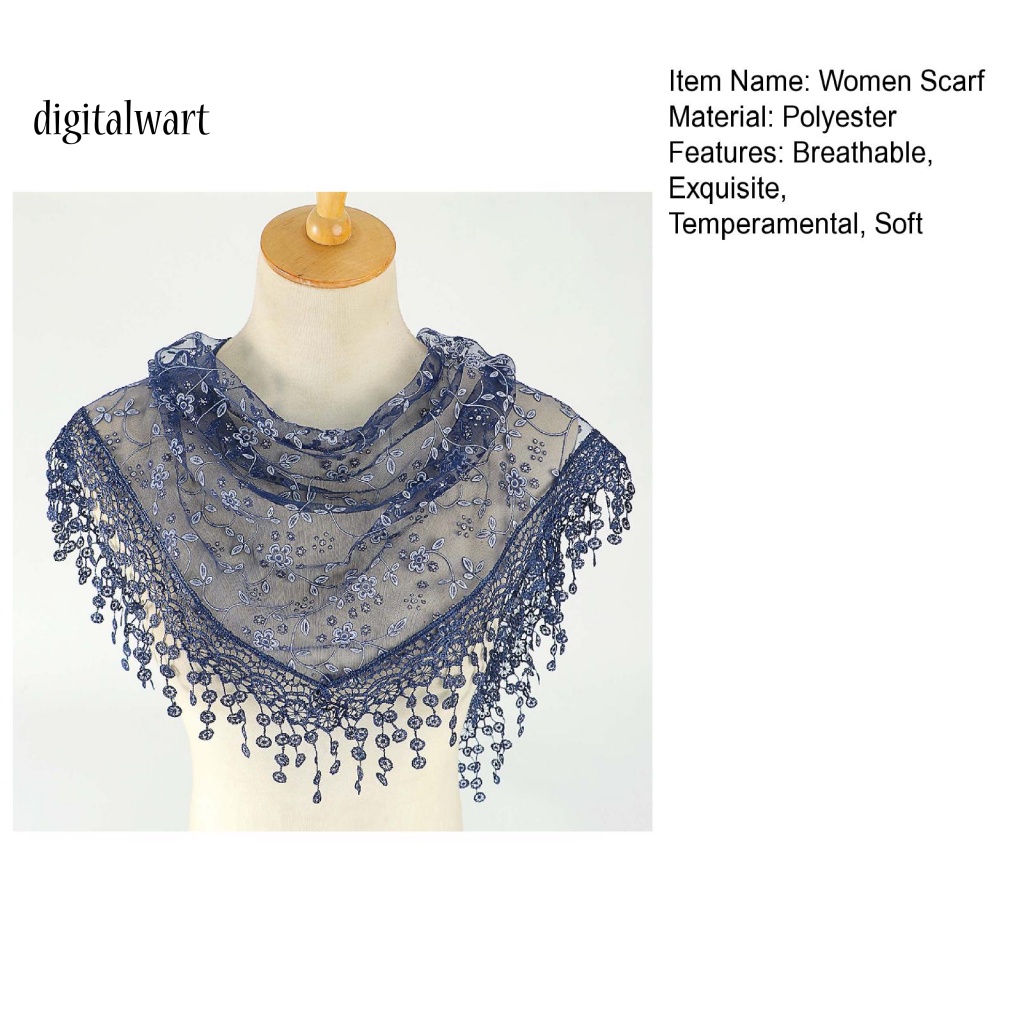 Kỹ Thuật Số| Khăn Choàng Ren Chống Nắng Mùa Hè Thiết Kế Tua Rua Cho Nữ