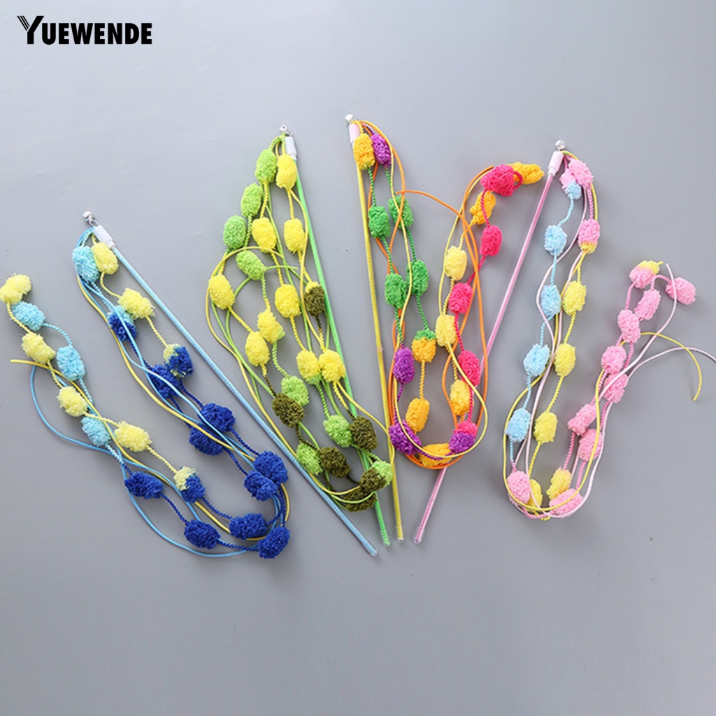 Gậy Trêu Mèo Chống Cắn Đính Bóng Lông Màu Sắc Tương Tác