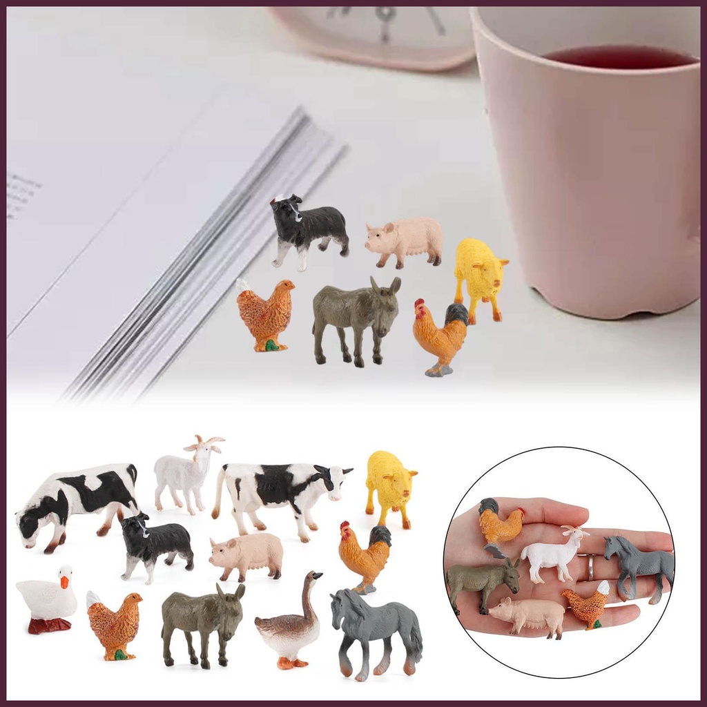 Bộ 12 Mô Hình Động Vật Nông Trại Sống Động Dùng Trang Trí