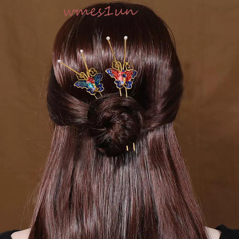 Trâm Cài Tóc Hình Bướm Bằng Hợp Kim Phong Cách Trung Hoa WMES15H