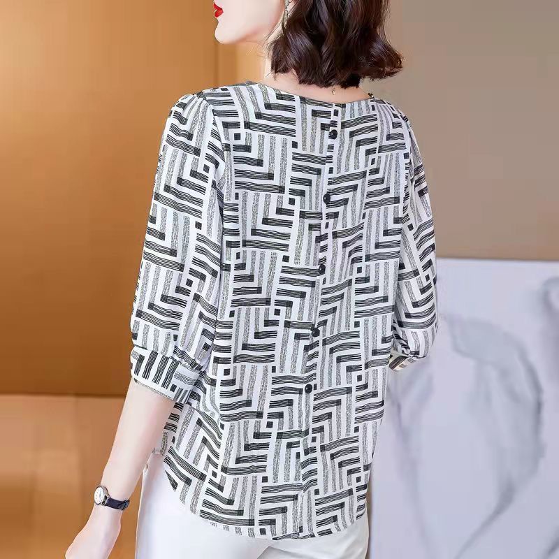 Áo Sơ Mi Chiffon Tay Lửng Dáng Rộng Che Bụng Thời Trang Xuân Hè 2023 Cho Nữ 2023