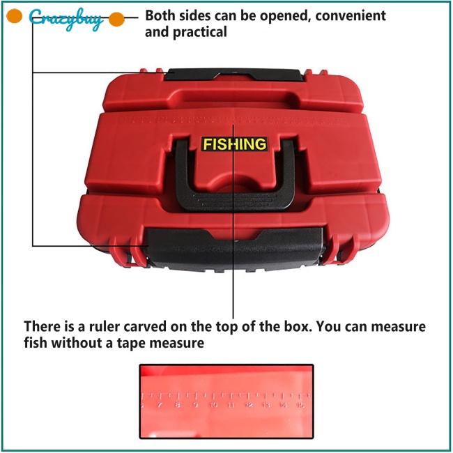 Cr Hộp Đựng Mồi Câu Cá Hai Tầng Sức Chứa Lớn Tiện Dụng