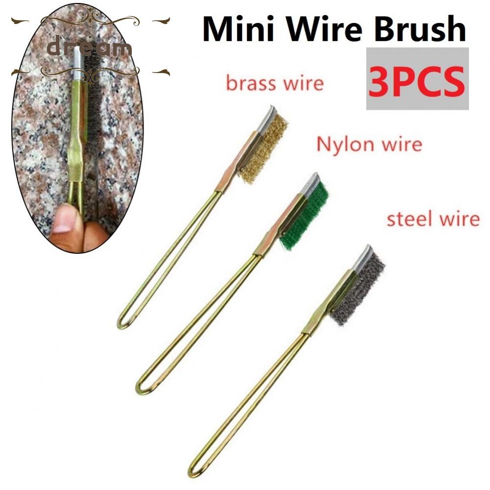 【DREAMLIFE】Wire Brush Household Industry Mini Paint Polish Remove Rust Steel Tools 3pcs