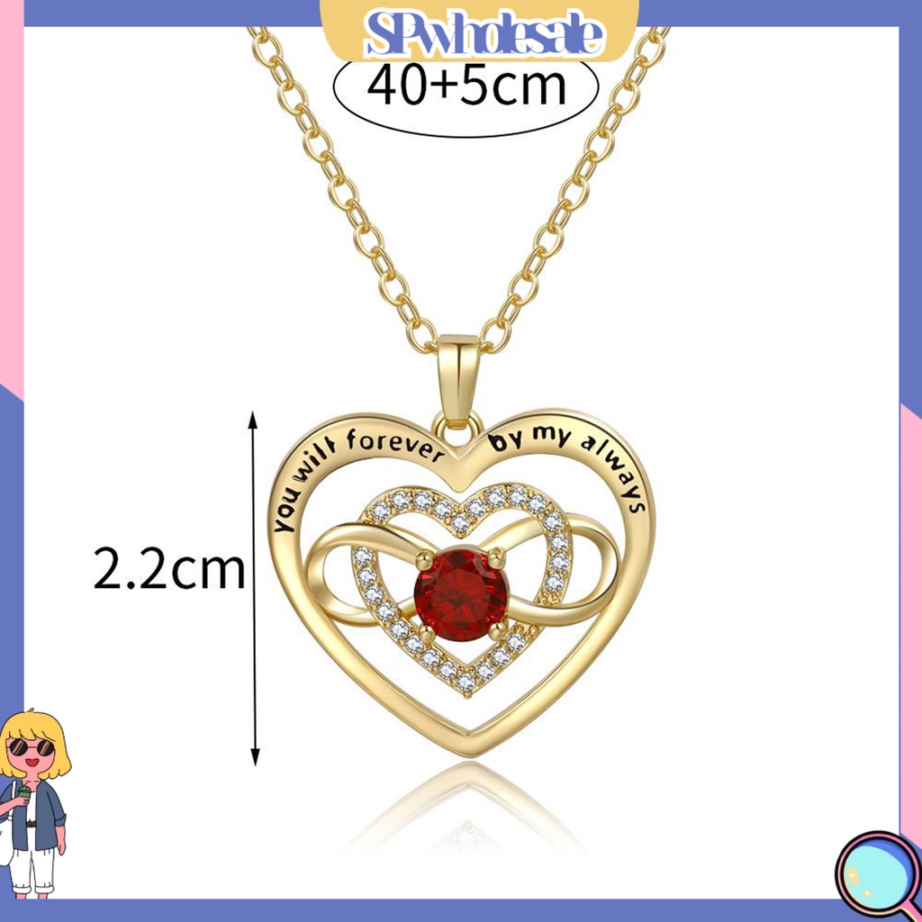 &lt;SPwholesale&gt; Vòng cổ Mặt Trái Tim Đính Đá Thời Trang Cho Nữ