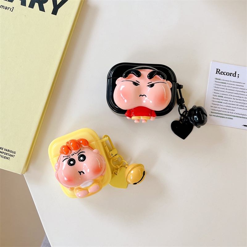Vỏ Bảo Vệ Hộp Sạc Tai Nghe Bluetooth Không Dây Airpods1 / 2 3 Pro Pro2 Air Pods Pro 3 Hình Cậu Bé Bút Chì Shin-Chan Ốp