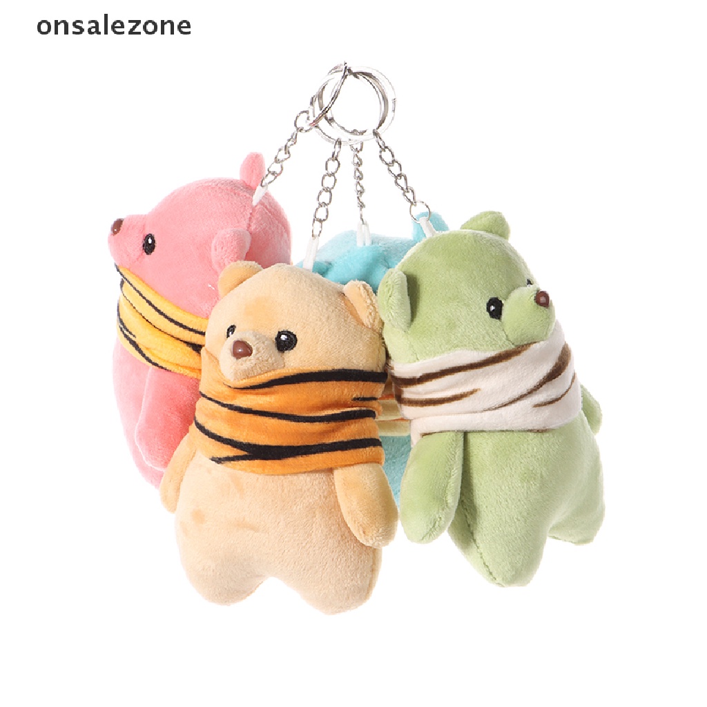 Đồ chơi nhồi bông Hình Gấu 12cm Dễ Thương Treo Móc Khóa / Ba Lô / Túi Xách / Xe Hơi