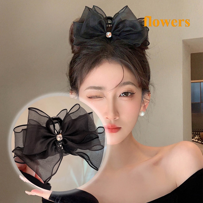 Kẹp Tóc Nơ Vải Tuyn Thời Trang Cho Nữ