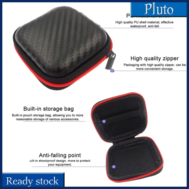 Mới Hộp Đựng Tai Nghe Thẻ Nhớ SD TF Hình Vuông Có Khóa Kéo Chống Ẩm Tiện Dụng