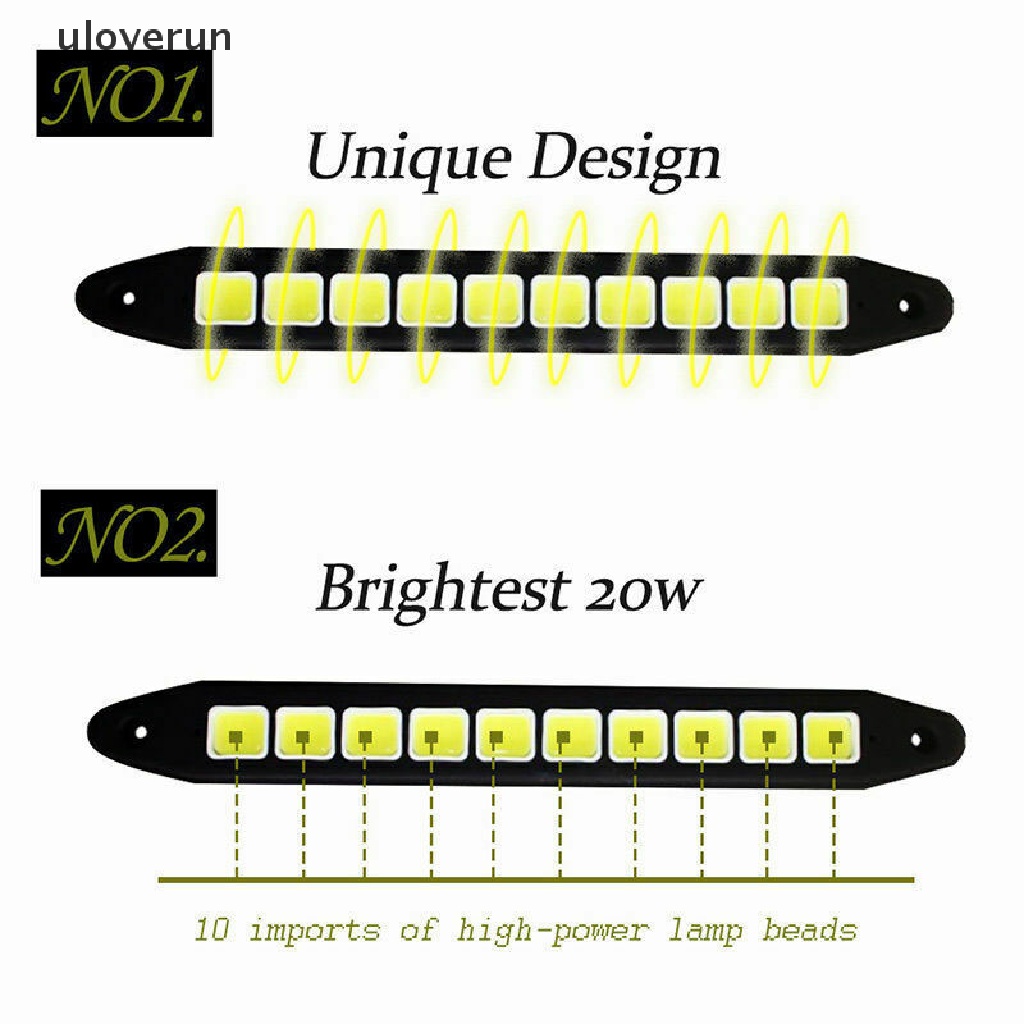 1x 10 Đèn Led 12V DRL COB Chống Nước Sương Mù Chạy Ban Ngày vn Cho Xe Hơi