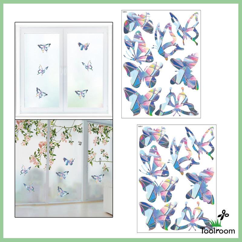 Bộ 2 Miếng Dán Hình Bướm Màu Cầu Vồng Cho Cửa Sổ Xe Hơi