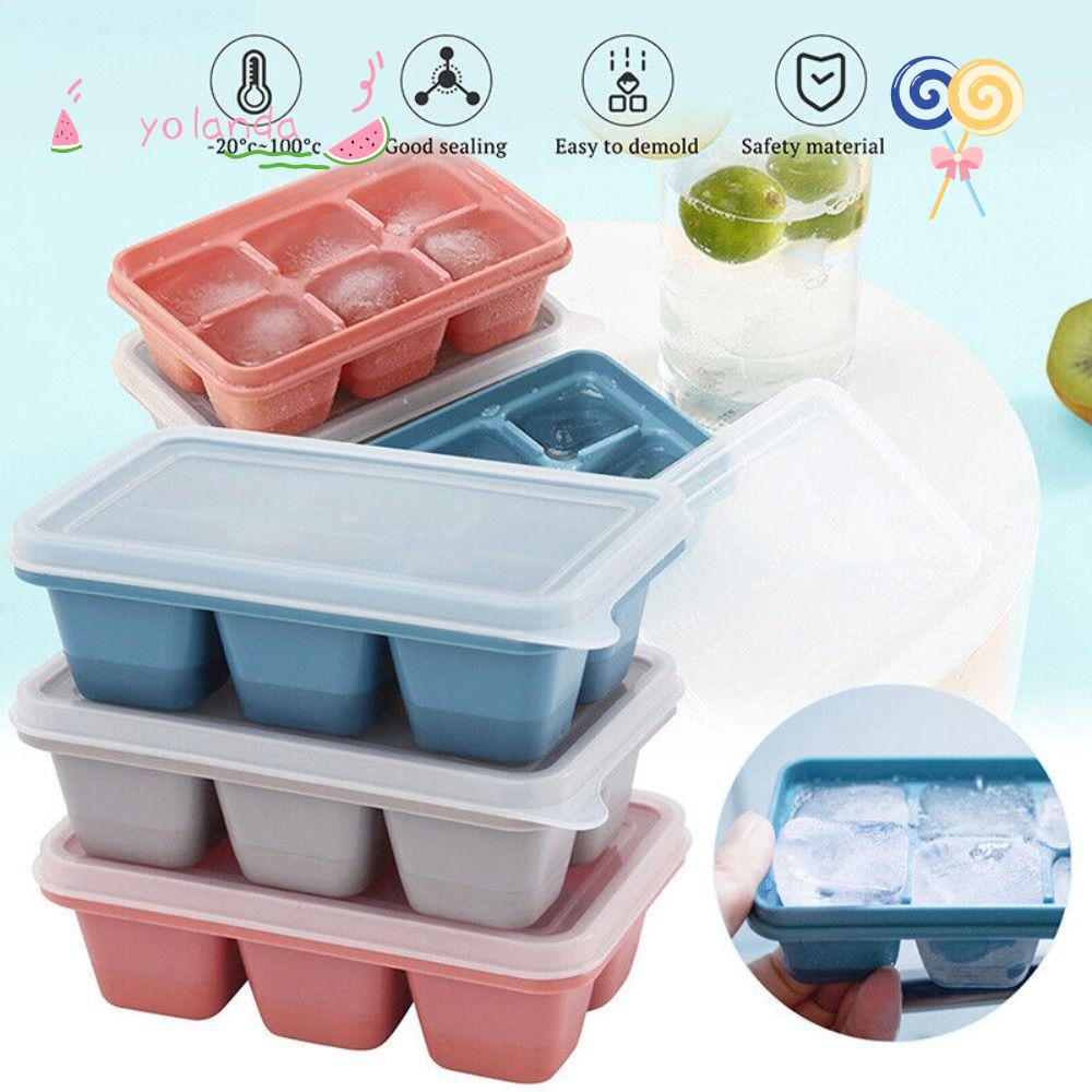 Bộ 2 Khay Làm Đá 6 Ngăn Bằng Silicone Chất Lượng Cao