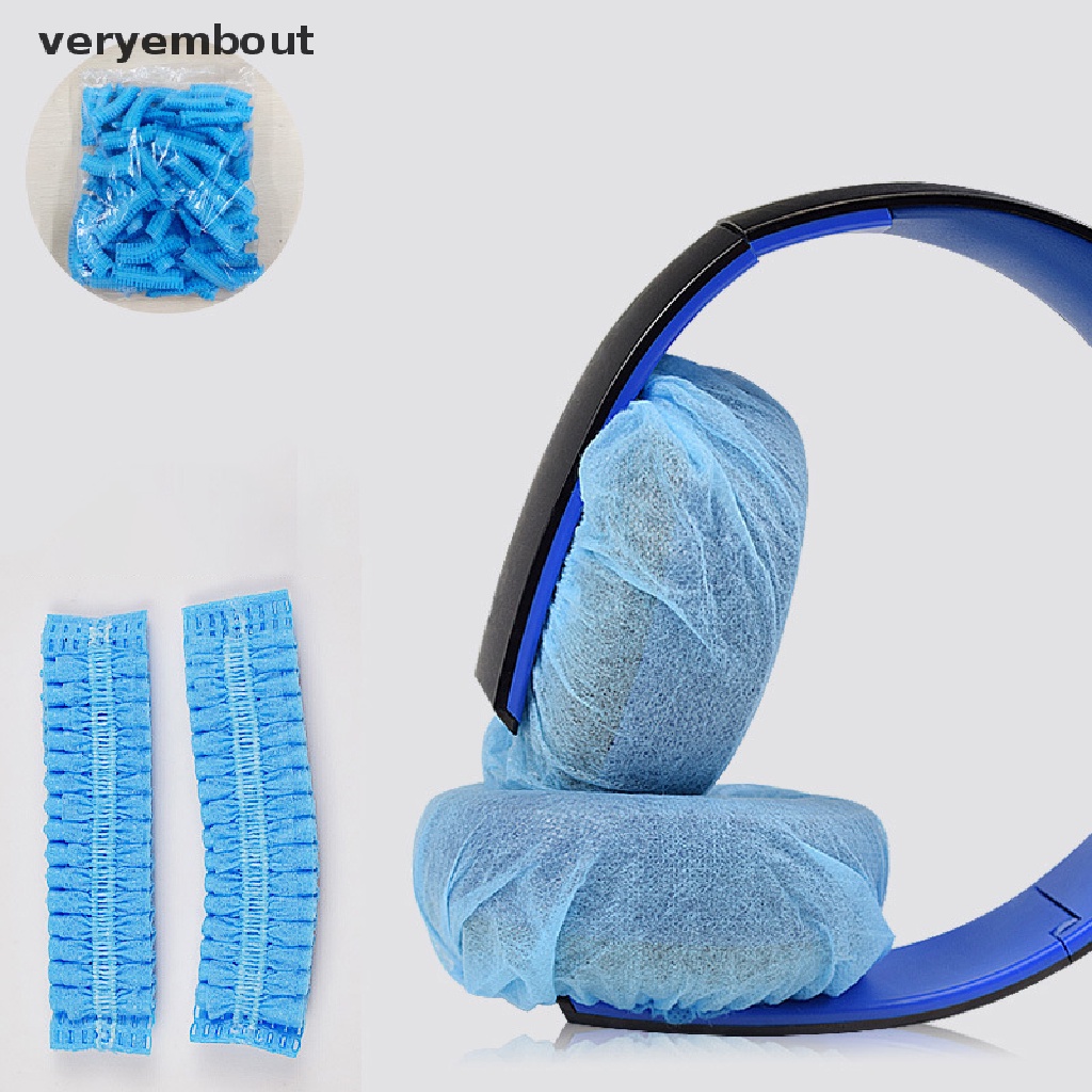 Set 20 Vỏ Bọc Tai Nghe Vệ Sinh Bằng Vải Không Dệt Co Giãn Sử Dụng Một Lần