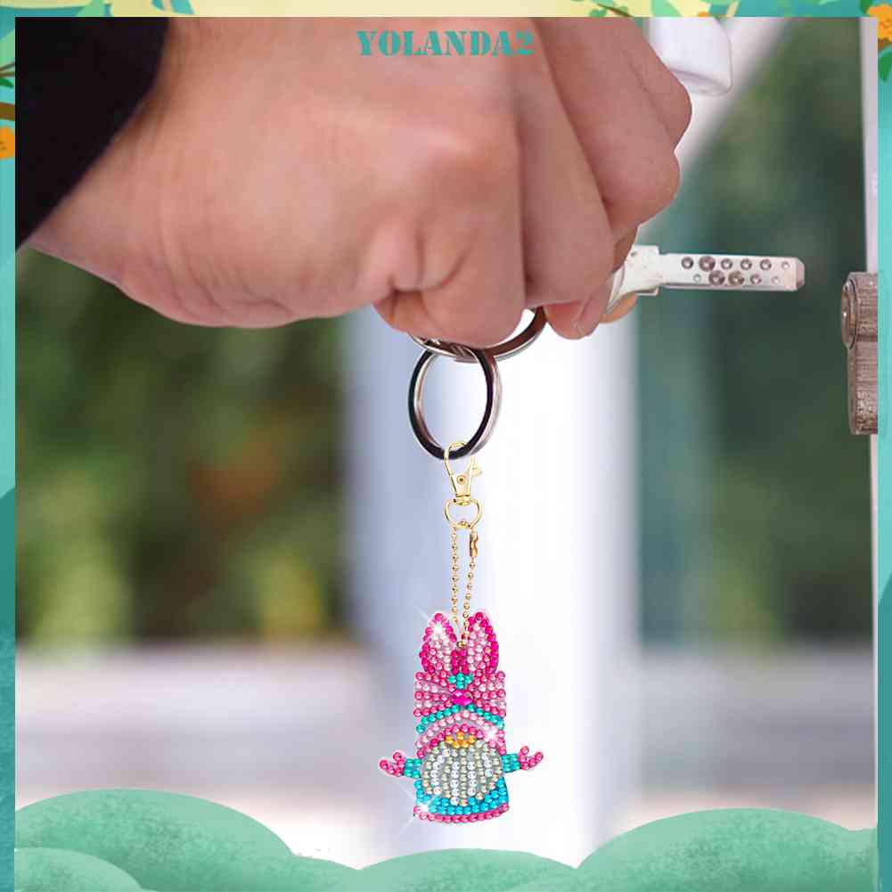 Set 6 Móc Khóa Đính Đá Thủ Công DIY Đa Ứng Dụng Cho Nữ