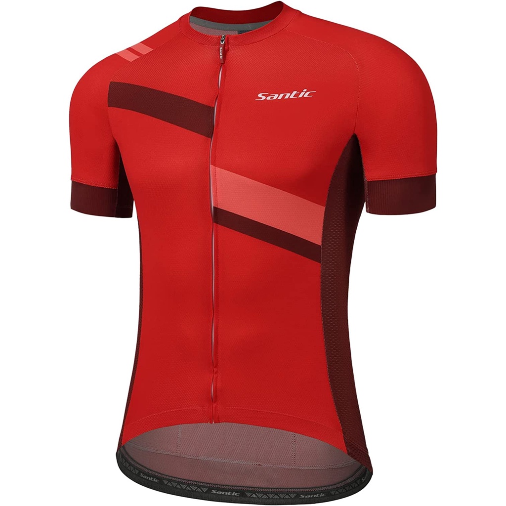 Santic Áo Tay Ngắn Có Túi Và Khóa Kéo Chuyên Nghiệp Cho Nam 50 + MTB