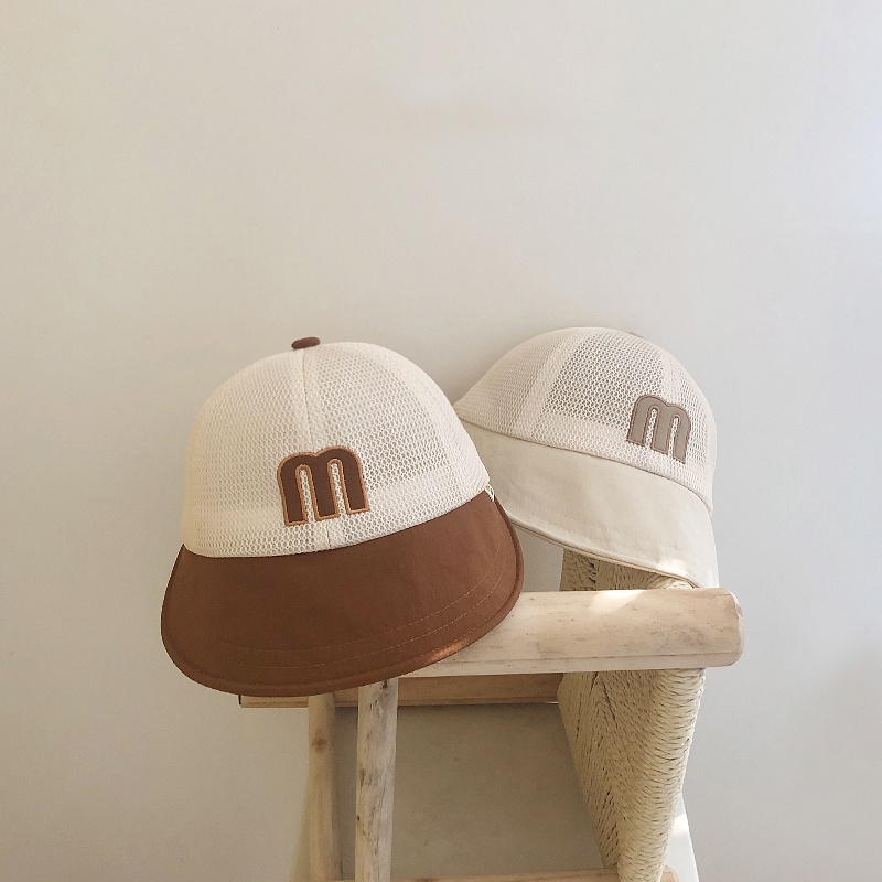 Nón Tai Bèo Vành Rộng Phối Lưới In Chữ Thời Trang Mùa Hè Cho Bé