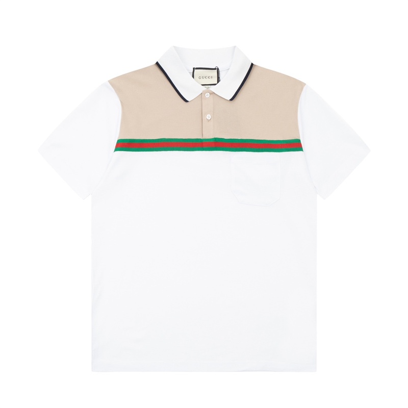 Bán Chạy Nhất Áo polo Cotton Dệt Tay Ngắn Cổ Bẻ Phối Túi Màu Tương Phản Kích Thước Lớn Unisex