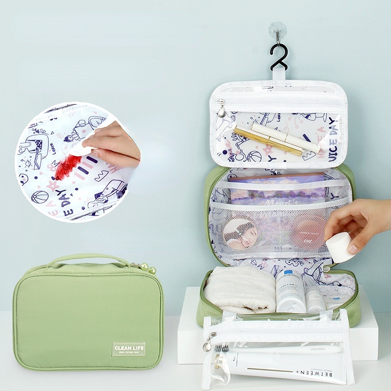 Túi Đựng Mỹ Phẩm Đa Năng Chống Thấm Nước Có Móc Treo Tiện Dụng Khi Đi Du Lịch