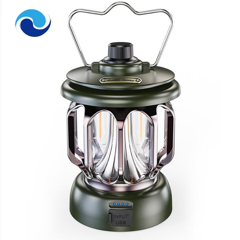 Đèn LED Cắm Trại Sạc USB Màu Đen