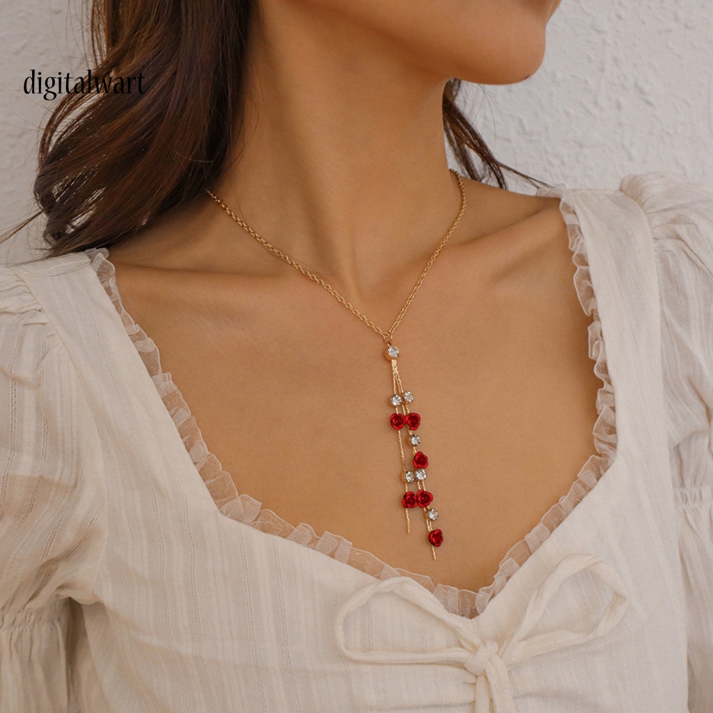 Kỹ Thuật Số| 1 Bộ Vòng cổ Và Bông Tai Dáng Dài Đính Đá Màu Sắc Tương Phản Dành Cho Nữ