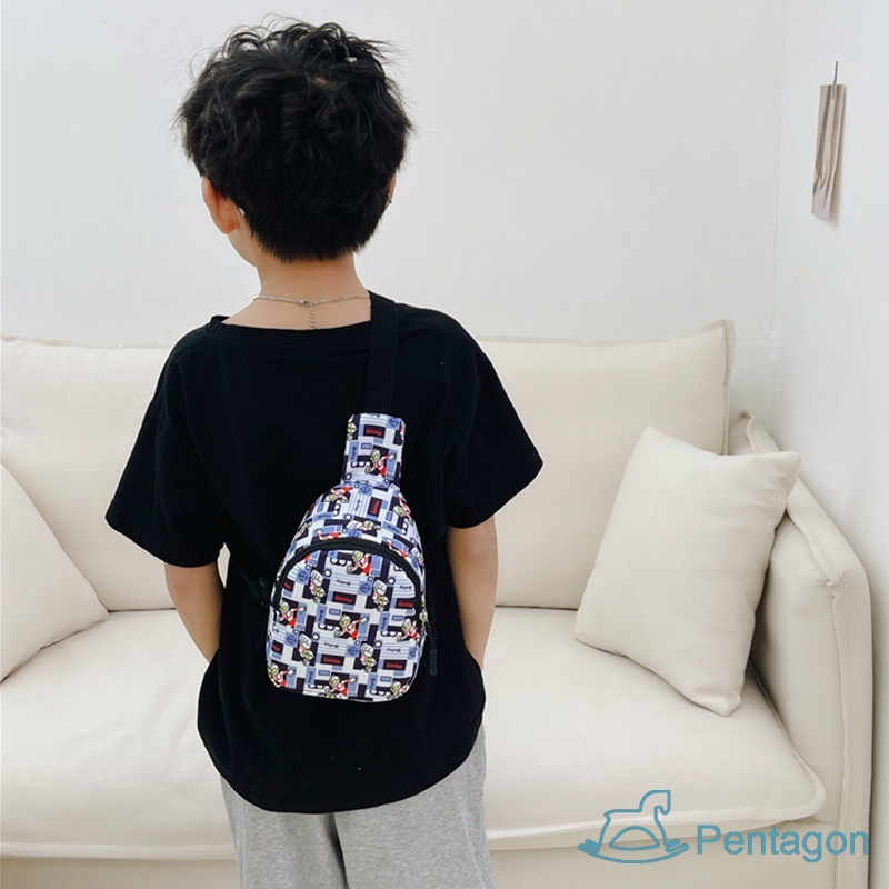 Túi Đeo Chéo Ngực Siêu Nhẹ In Họa Tiết Hoạt Hình Dễ Thương Phong Cách Hàn Quốc Cho Bé