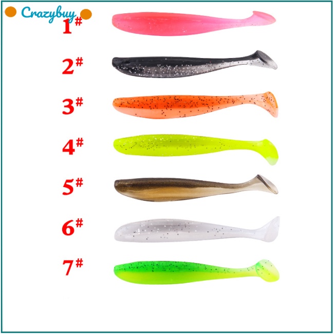 Cr Set 10 Mồi Câu Cá Mềm Mại Hình Chữ T 5.5cm / 1.6g Hai Màu Tiện Dụng