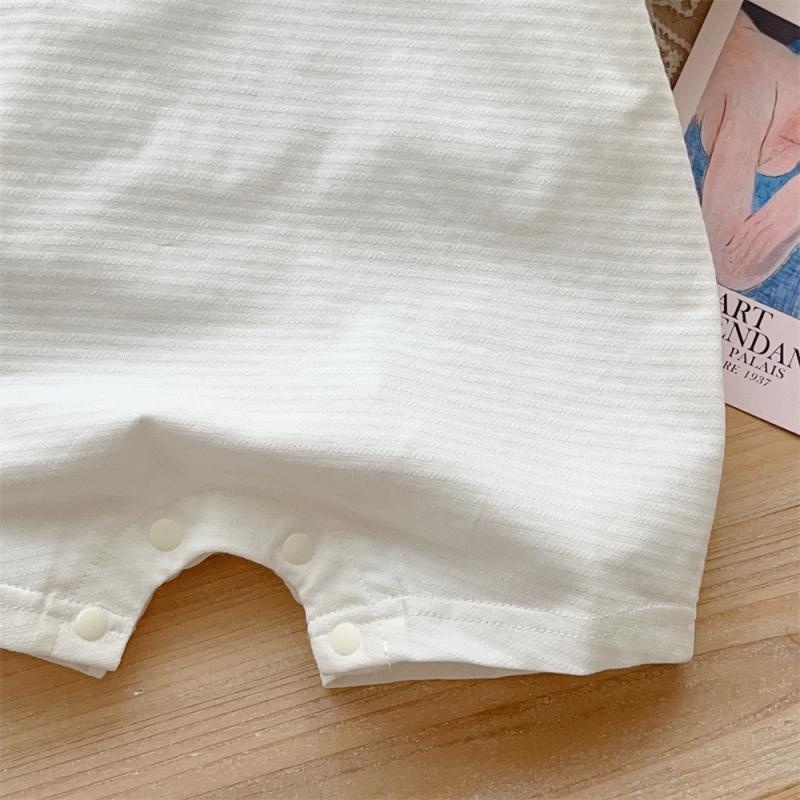 Áo Liền Quần Bằng Cotton Tay Ngắn Thoáng Khí In Họa Tiết Dễ Thương Thời Trang Mùa Hè Cho Bé Sơ Sinh 0-2 Tuổi