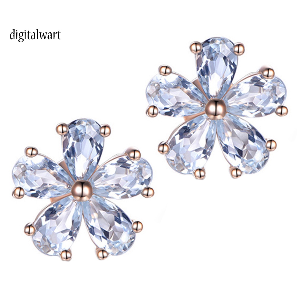 Kỹ Thuật Số| Khuyên Tai Nữ Trang Dáng Dài Đính Đá Pha Lê Hình Giọt Nước