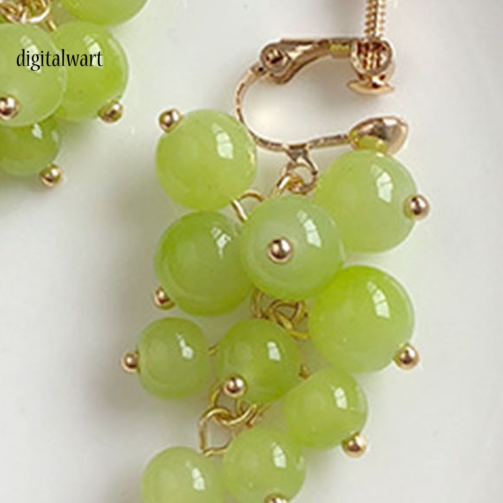 Kỹ Thuật Số| 1 Cặp Khuyên Tai Dạng Móc Xỏ Hạt Tròn Không Xỏ Lỗ