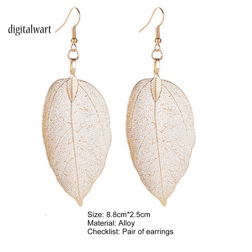 Kỹ Thuật Số| 1 Đôi Bông Tai Hình Chiếc Lá Bằng Thép Không Gỉ Bền Bỉ Thời Trang Cho Nữ