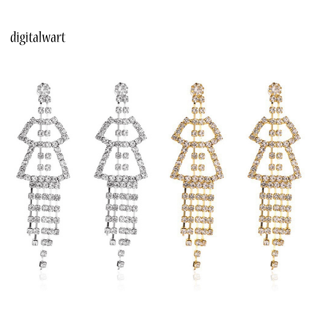 Kỹ Thuật Số| 1 Đôi Bông Tai Tua Rua Dài Lấp Lánh Thời Trang Dành Cho Nữ