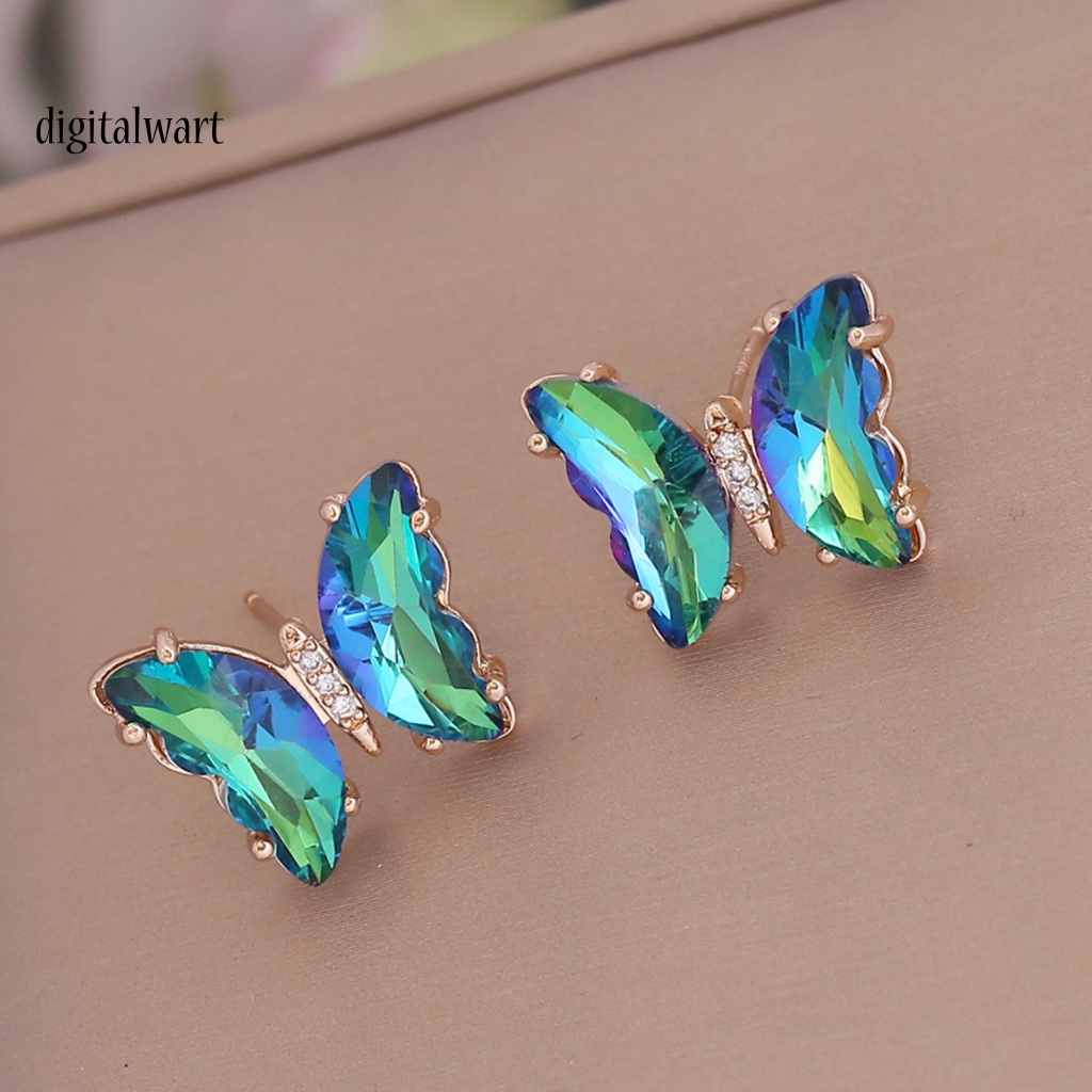 Kỹ Thuật Số| 1 Cặp Bông Tai Hình Bướm Màu Sắc Gradient Ngọt Ngào Lâu Trôi Dành Cho Nữ