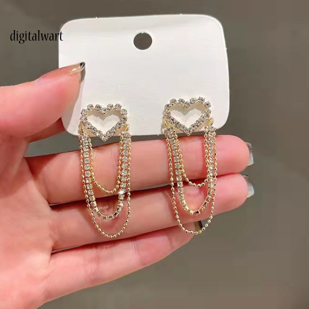 Kỹ Thuật Số| 1 Đôi Bông Tai Tua Rua Đính Đá Lấp Lánh Dành Cho Nữ