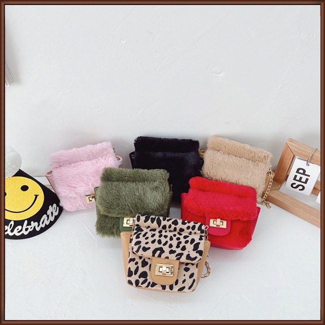 Túi Đeo Chéo Vai Bằng Vải Bông Họa Tiết Da Báo Màu Sắc Thời Trang Sành Điệu Cho Trẻ Em