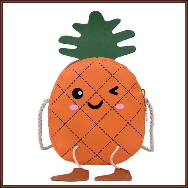 Túi Đeo Chéo Vai Hình Quả Dứa Hoạt Hình Nhiều Màu Sắc Dành Cho Trẻ Em