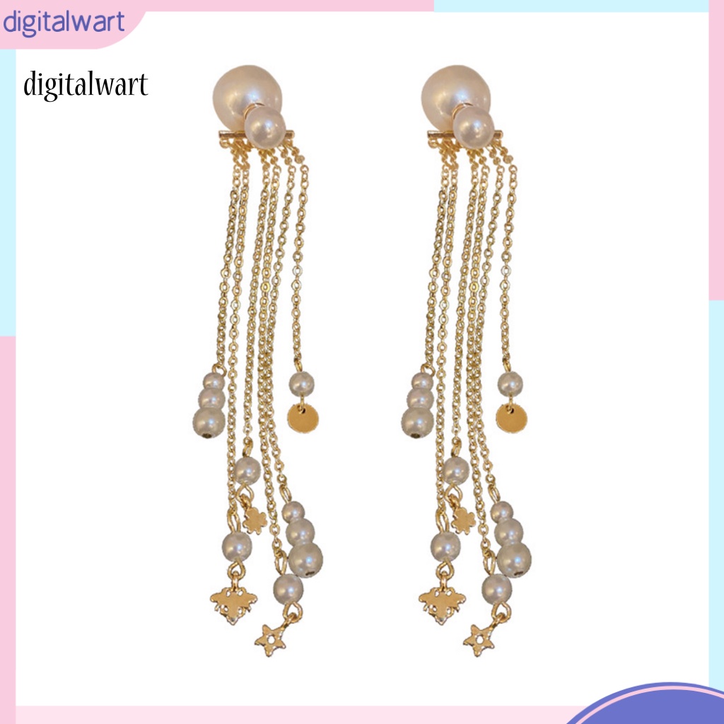 Kỹ Thuật Số| 1 Đôi Bông Tai Dài Đính Ngọc Trai Giả Phong Cách Bohemian Dành Cho Nữ