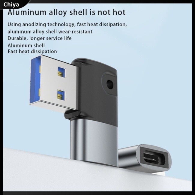 Đầu Chuyển Đổi Usb 3.0 Type-c Góc 90 Độ Chuyên Dụng Cho Laptop / Máy Tính Bảng / Điện Thoại Di Động