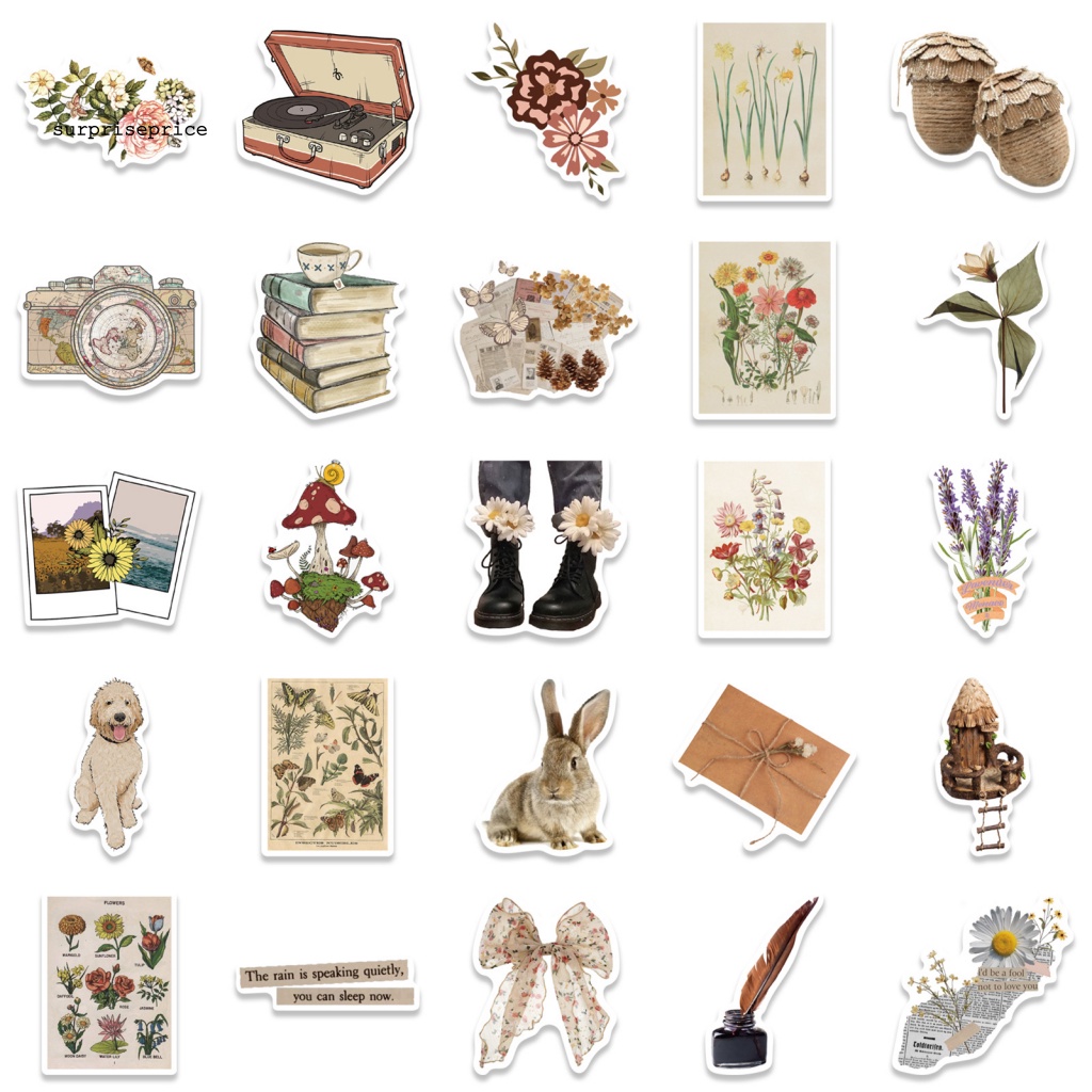 Bộ 50 Đề Can Kiểu Hoạt Hình Cổ Điển Gọn Nhẹ Chống Thấm Nước Không Để Lại Dấu Vết Dùng Trang Trí Ván Trượt /