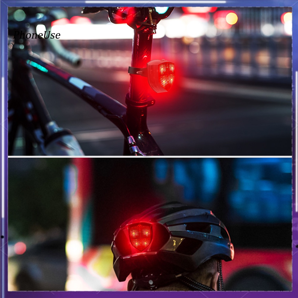 Đèn Led 4 Bóng Phản Quang Bằng Da PU An Toàn Chống Nước Cho Xe Đạp