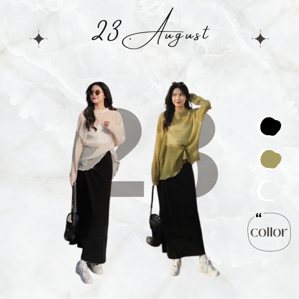 Áo voan tơ mỏng kèm áo quây - 23.August ,