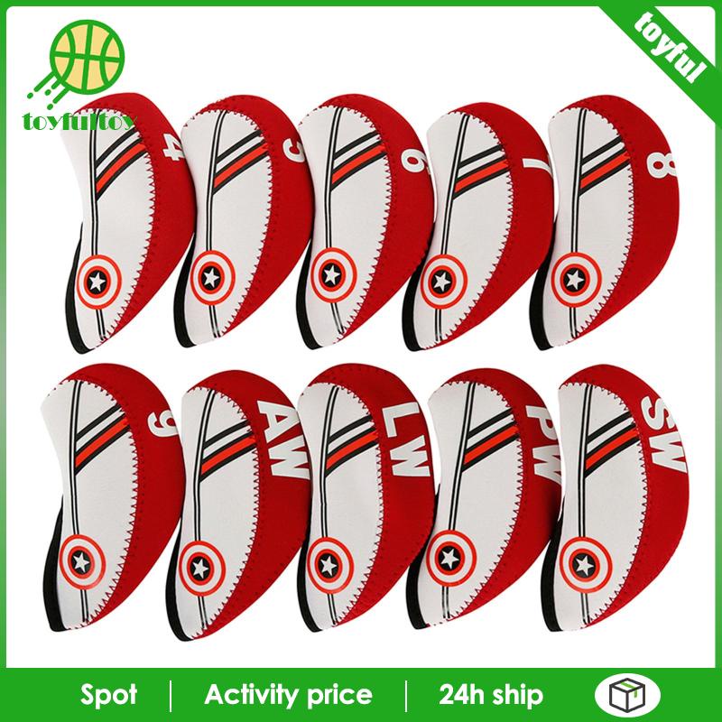 Set 10 Vỏ Bọc Đầu Gậy Đánh Golf 4,5,6,7,8,9,AW, PW, Lw, SW