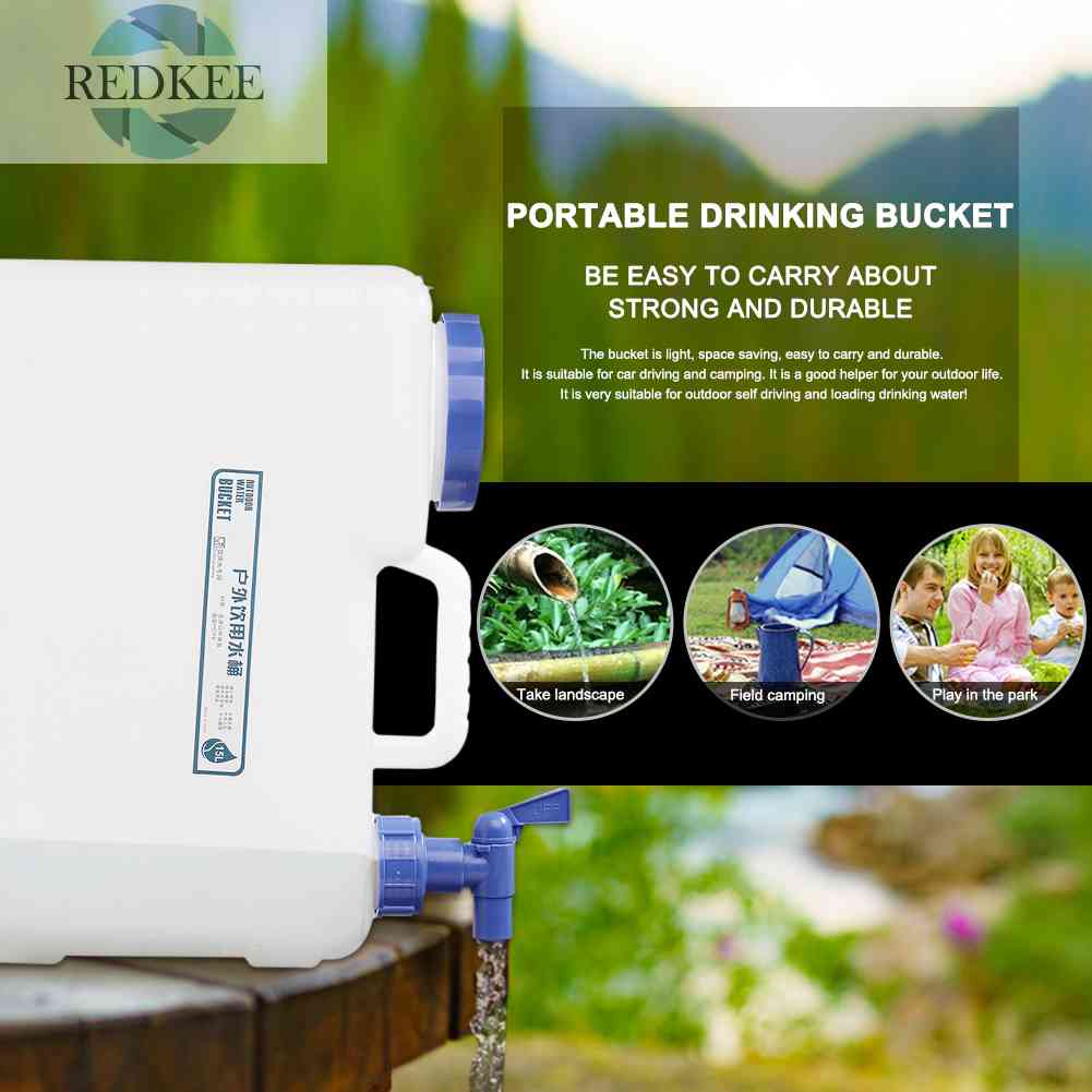 Bình Đựng Nước 15L Kèm Vòi Tiện Dụng Cho Hoạt Động Ngoài Trời Kèm 2 Tay Cầm