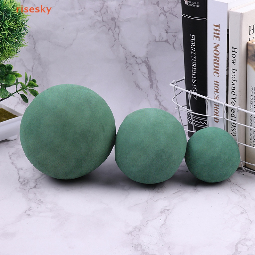 Khối Xốp Tròn Màu Xanh Lá 9 / 12 / 15cm Trang Trí Bó Hoa