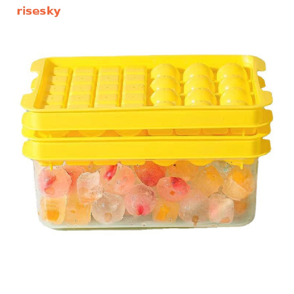 1 Khay Làm Đá Hình Tròn Bằng Nhựa Có Nắp DIY