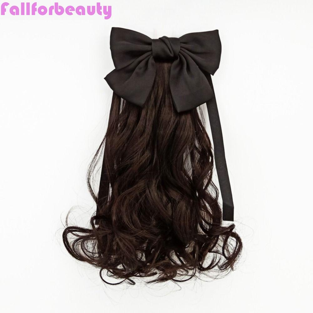 Tóc Giả Xoăn Mềm Mại Tự Nhiên Chất Lượng Cao Có Nơ Trang Trí Đuôi Ngựa Cho Bé